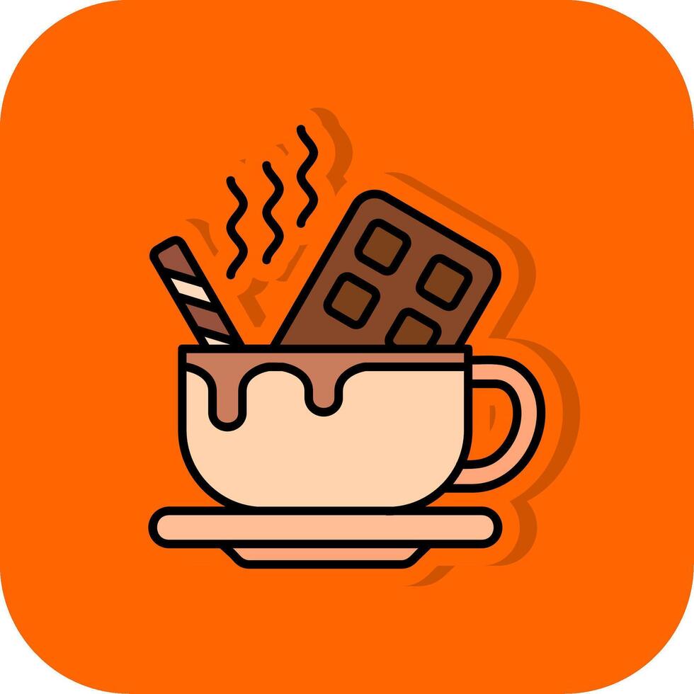 caliente chocolate lleno naranja antecedentes icono vector