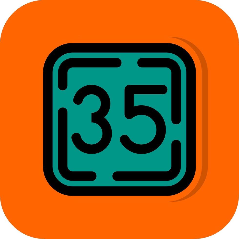 Thirty Five Filled Orange background Icon vector