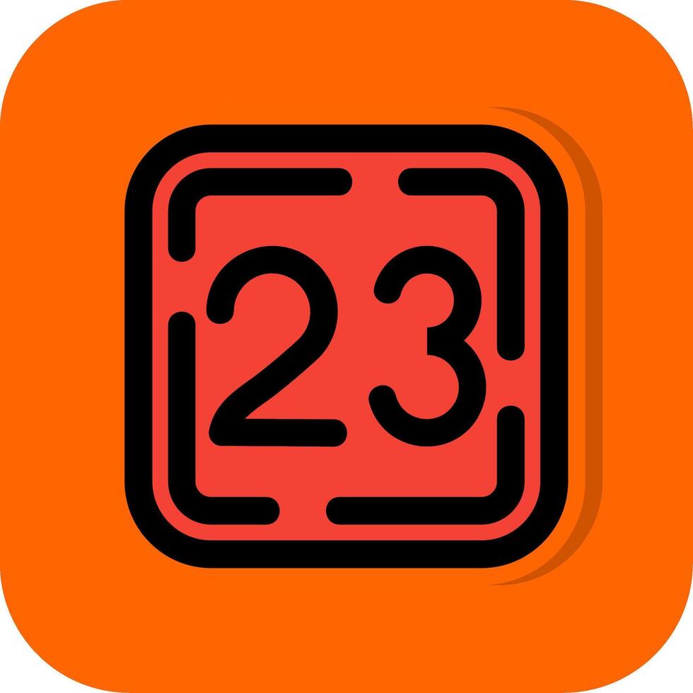 Twenty Three Filled Orange background Icon vector