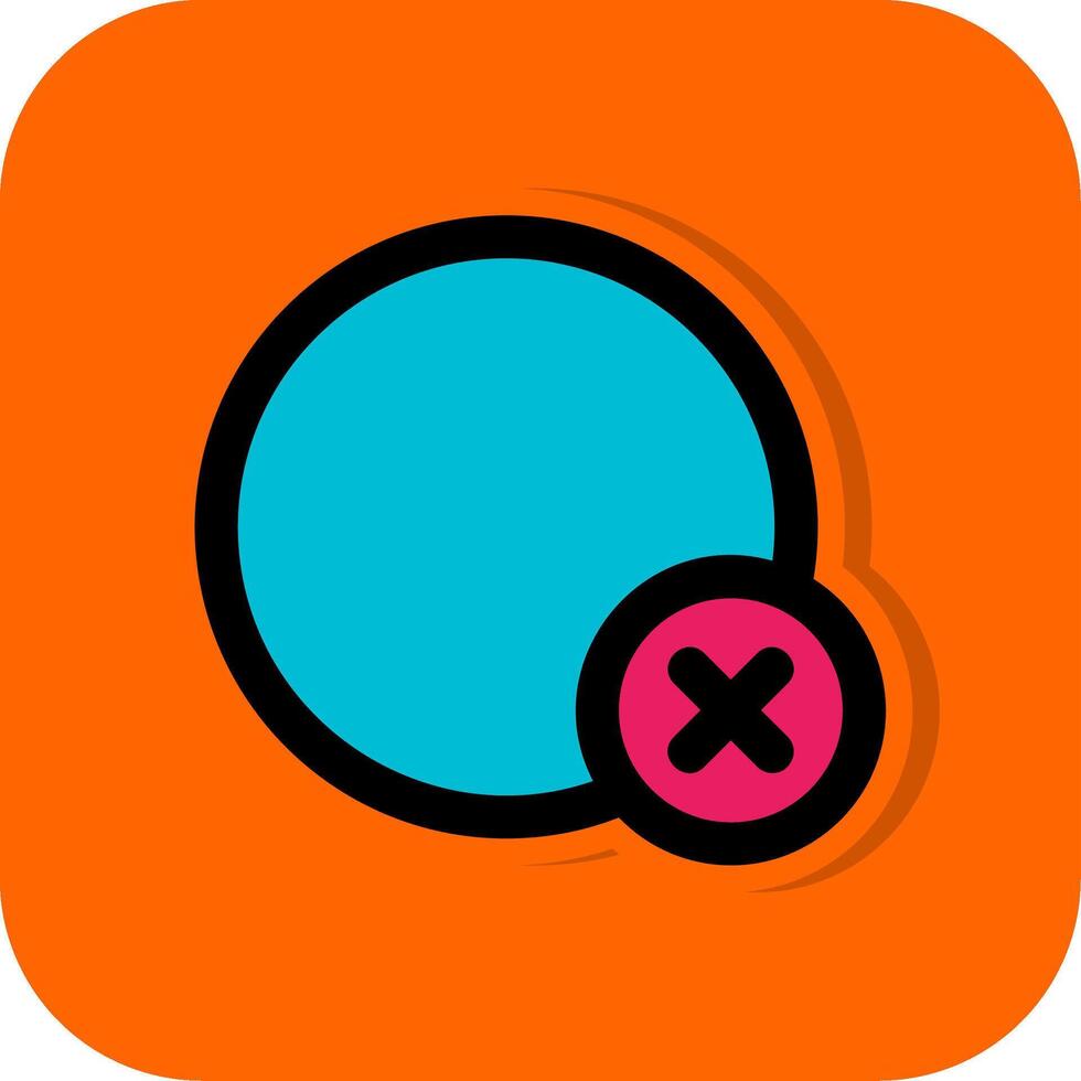 Delete circle Filled Orange background Icon vector