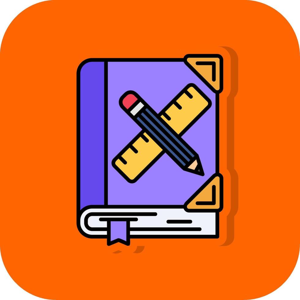 Arte libro lleno naranja antecedentes icono vector