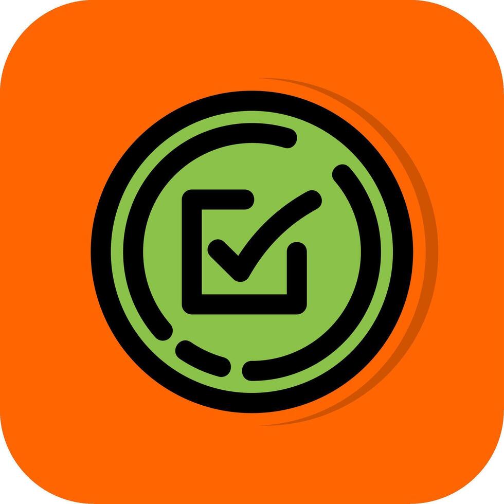 Check box Filled Orange background Icon vector