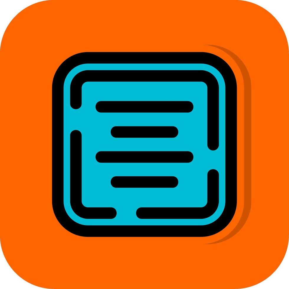 Center alignment Filled Orange background Icon vector