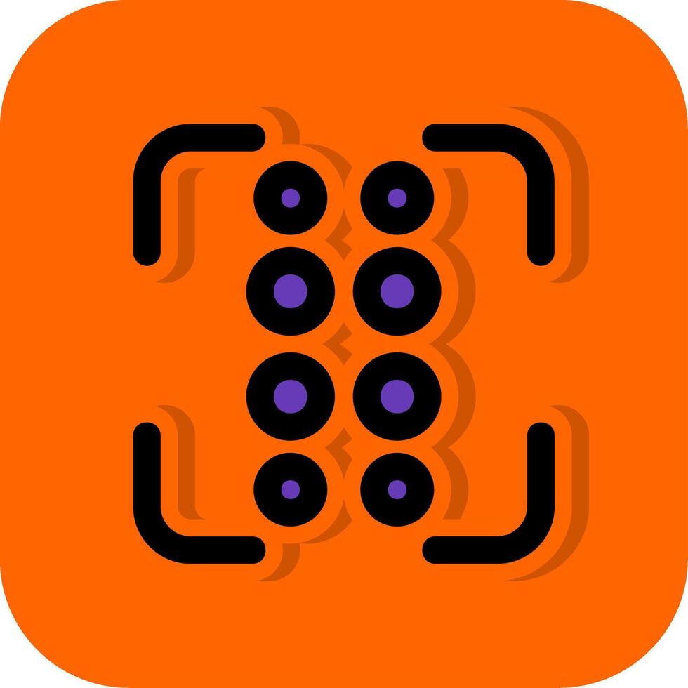 Reorder dots vertical Filled Orange background Icon vector