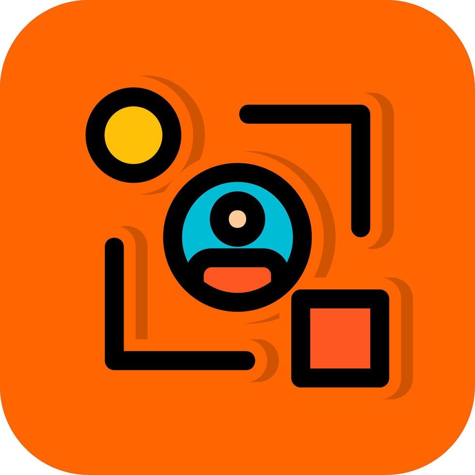 usuario experiencia diseño lleno naranja antecedentes icono vector