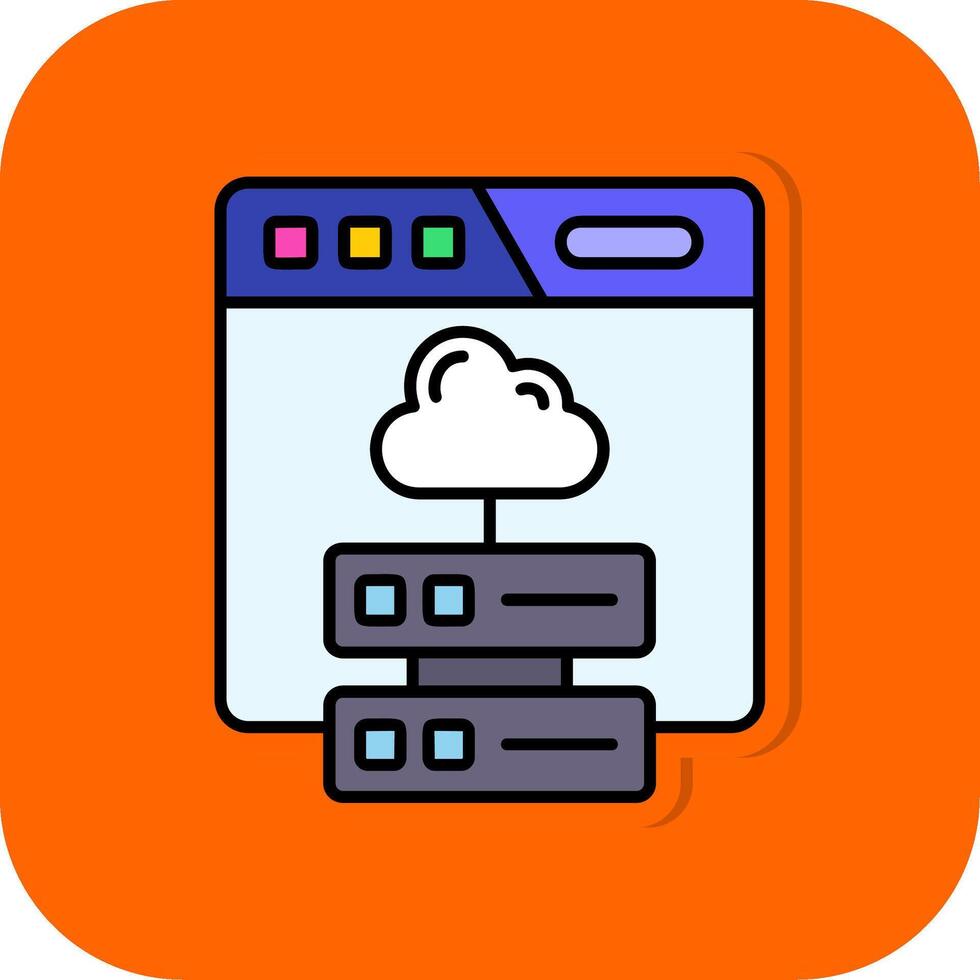 Cloud storage Filled Orange background Icon vector