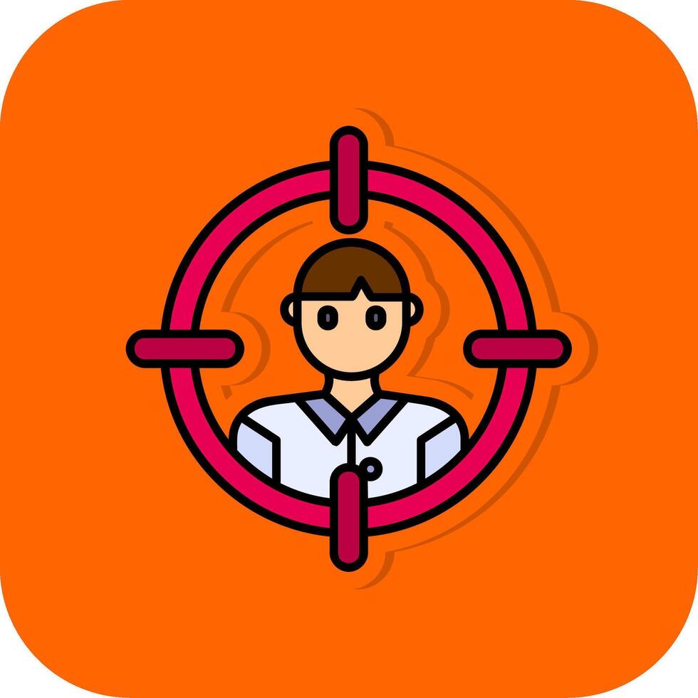 Target audience Filled Orange background Icon vector