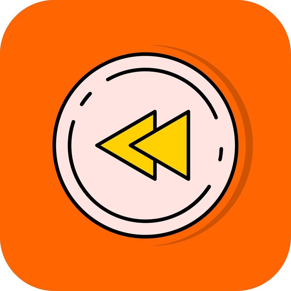 Fast forward Filled Orange background Icon vector