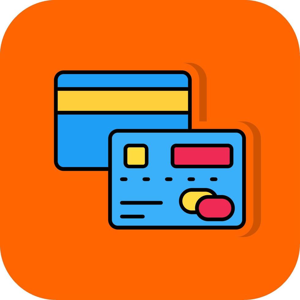 Credit card Filled Orange background Icon vector