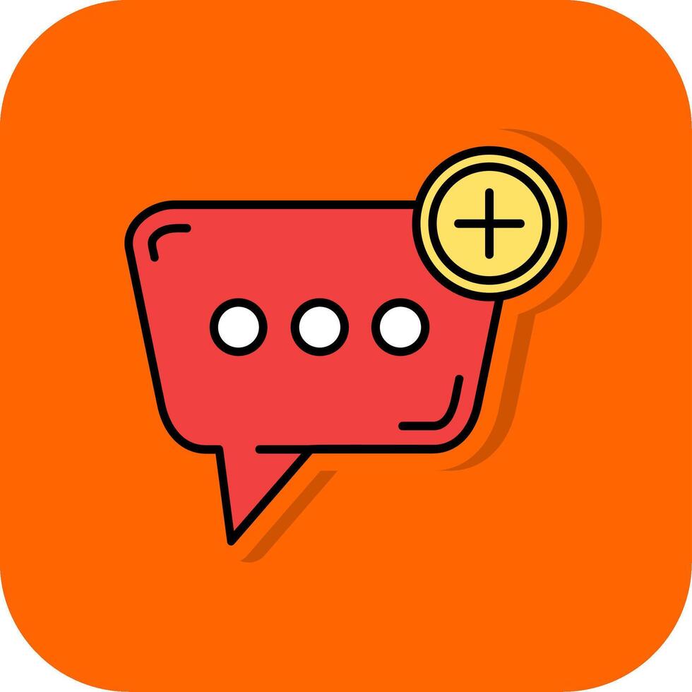 New message Filled Orange background Icon vector