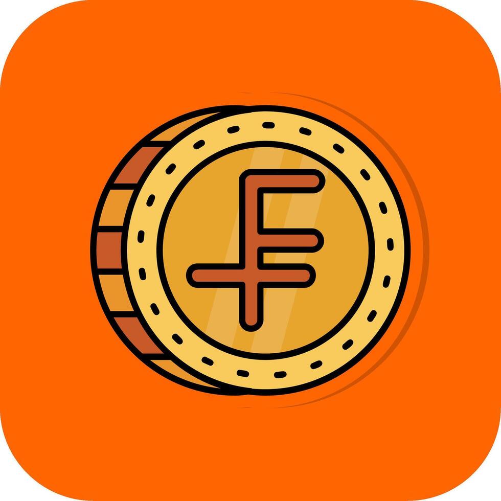 Swiss franc Filled Orange background Icon vector