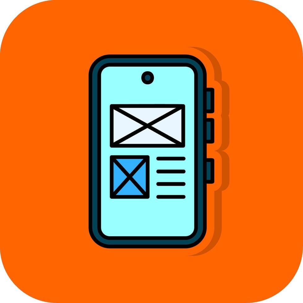 UI desgin Filled Orange background Icon vector