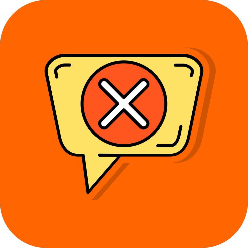 cruzar marca lleno naranja antecedentes icono vector