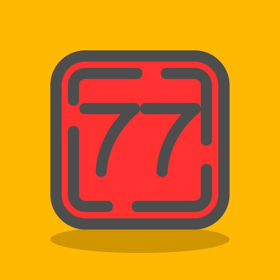 Seventy Seven Filled Shadow Icon vector