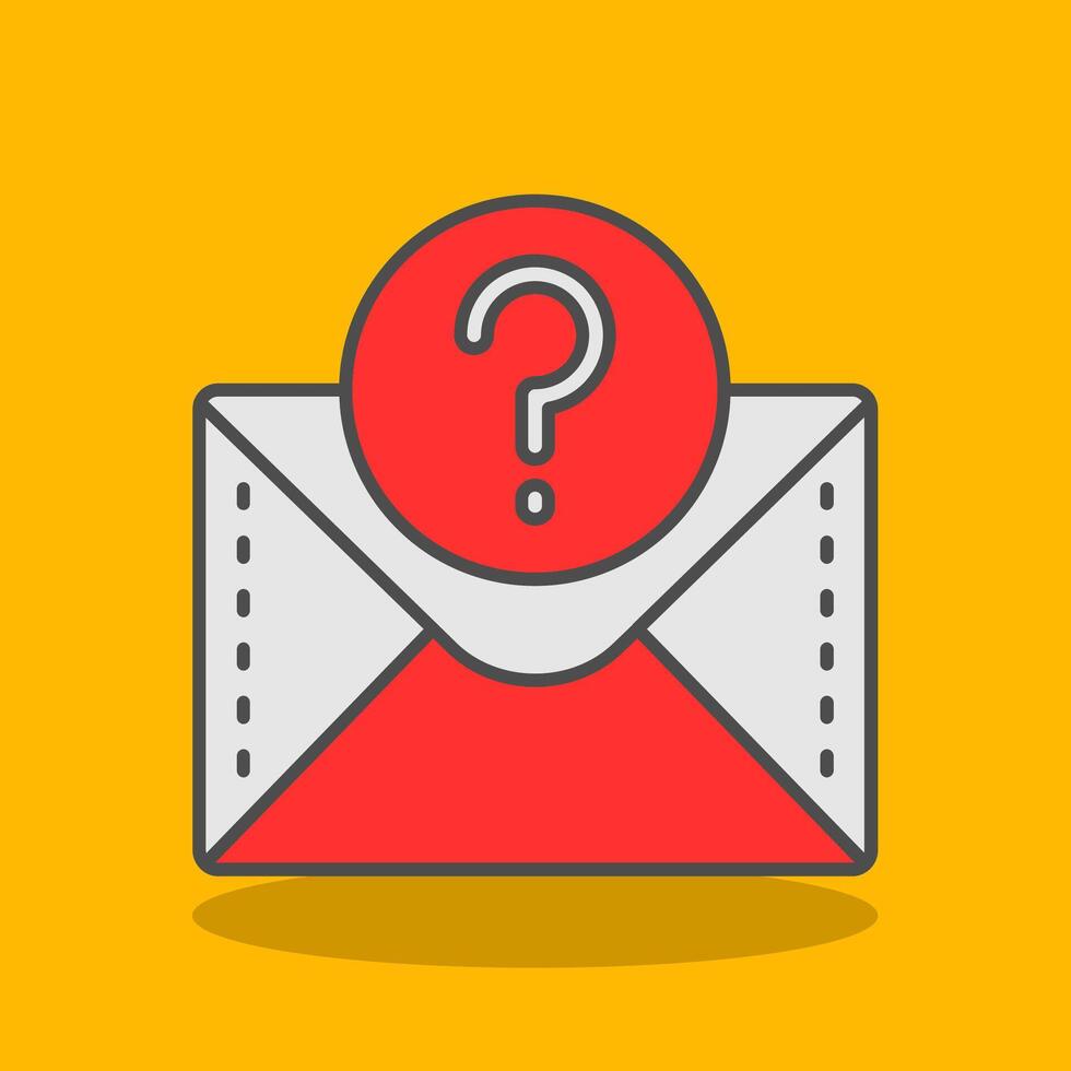 Question mark Filled Shadow Icon vector