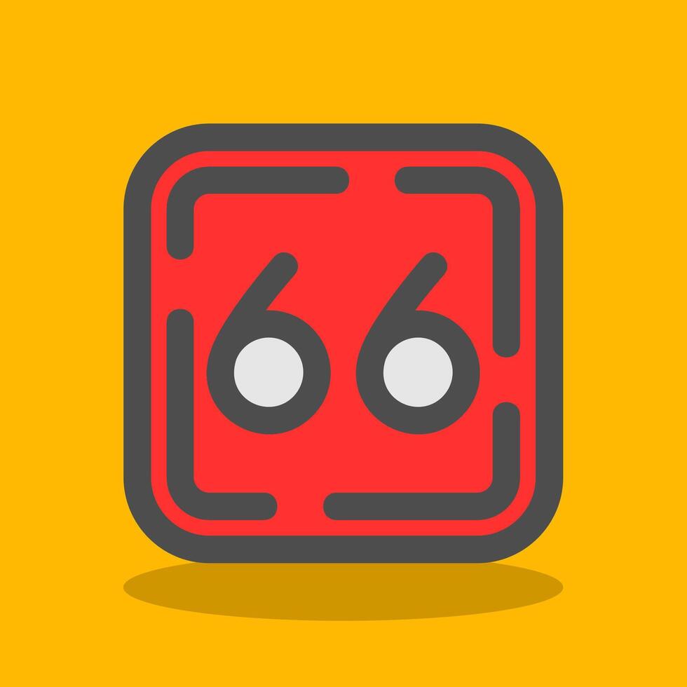 Sixty Six Filled Shadow Icon vector