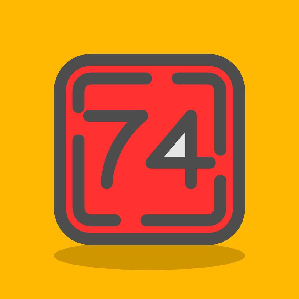 Seventy Four Filled Shadow Icon vector