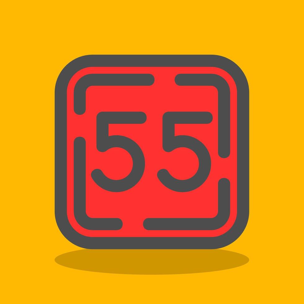 Fifty Five Filled Shadow Icon vector