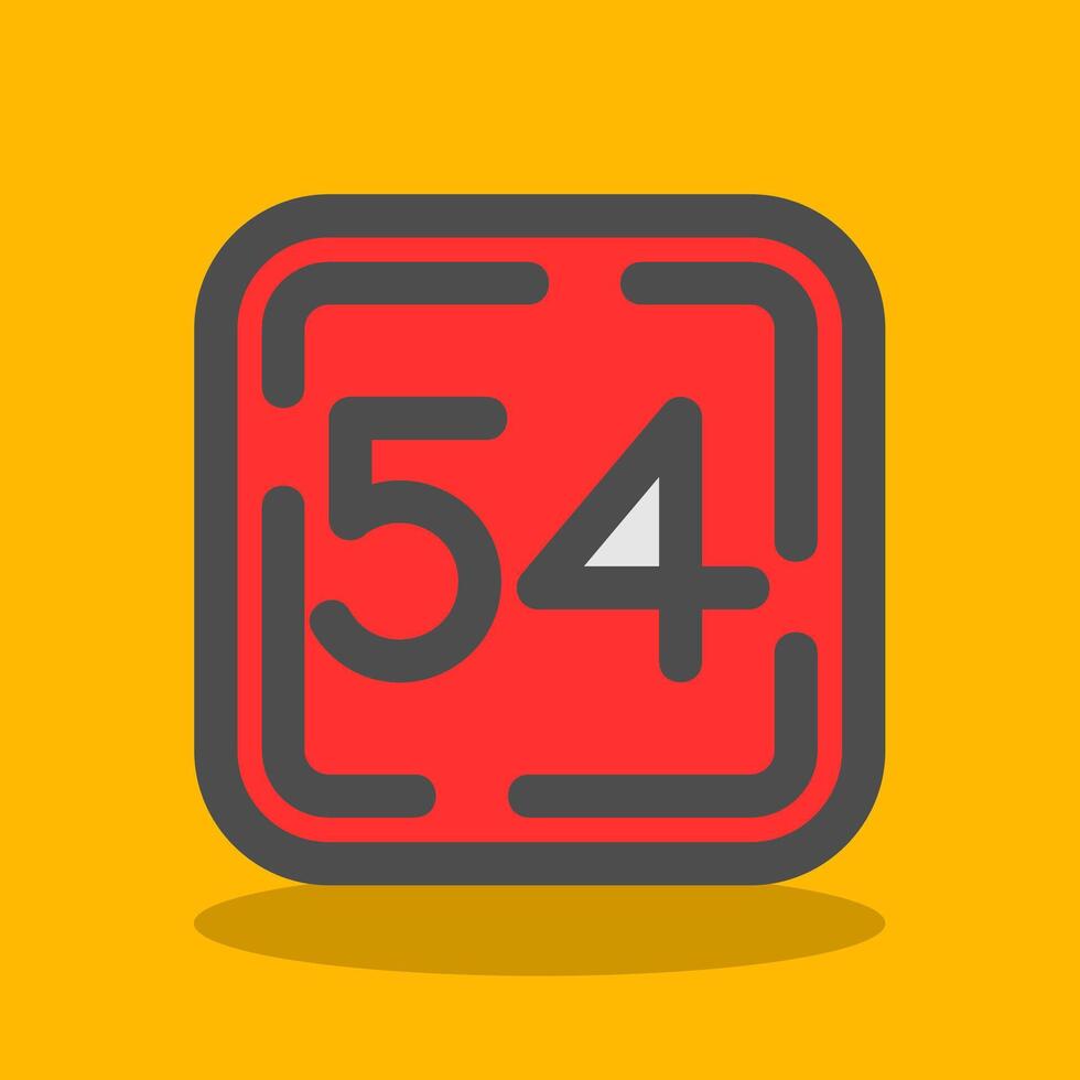Fifty Four Filled Shadow Icon vector