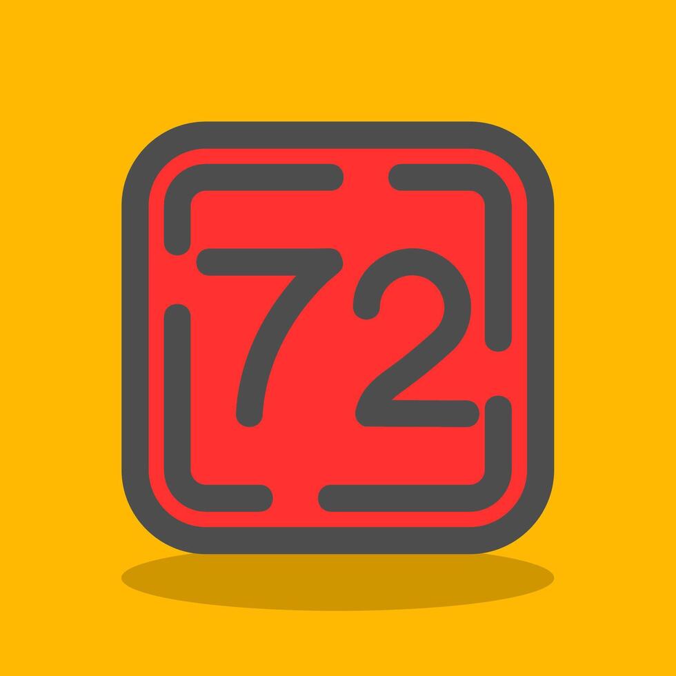 Seventy Two Filled Shadow Icon vector