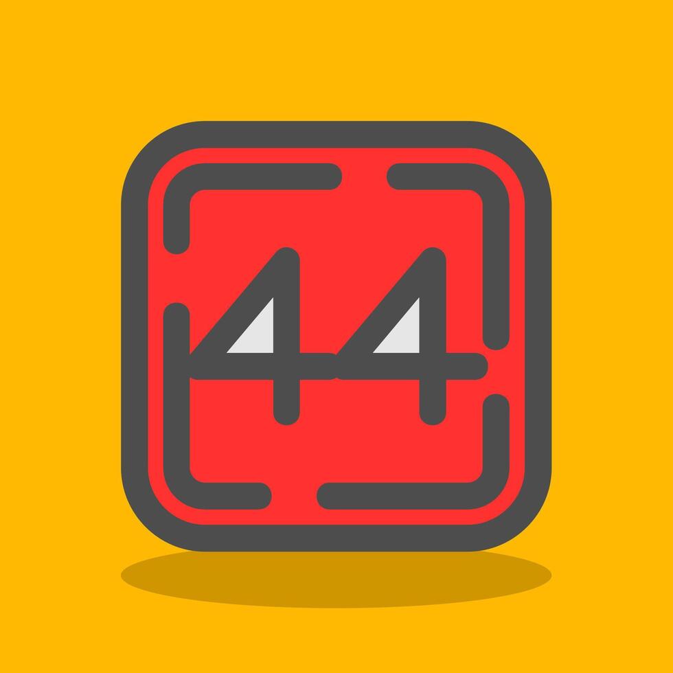Forty Four Filled Shadow Icon vector