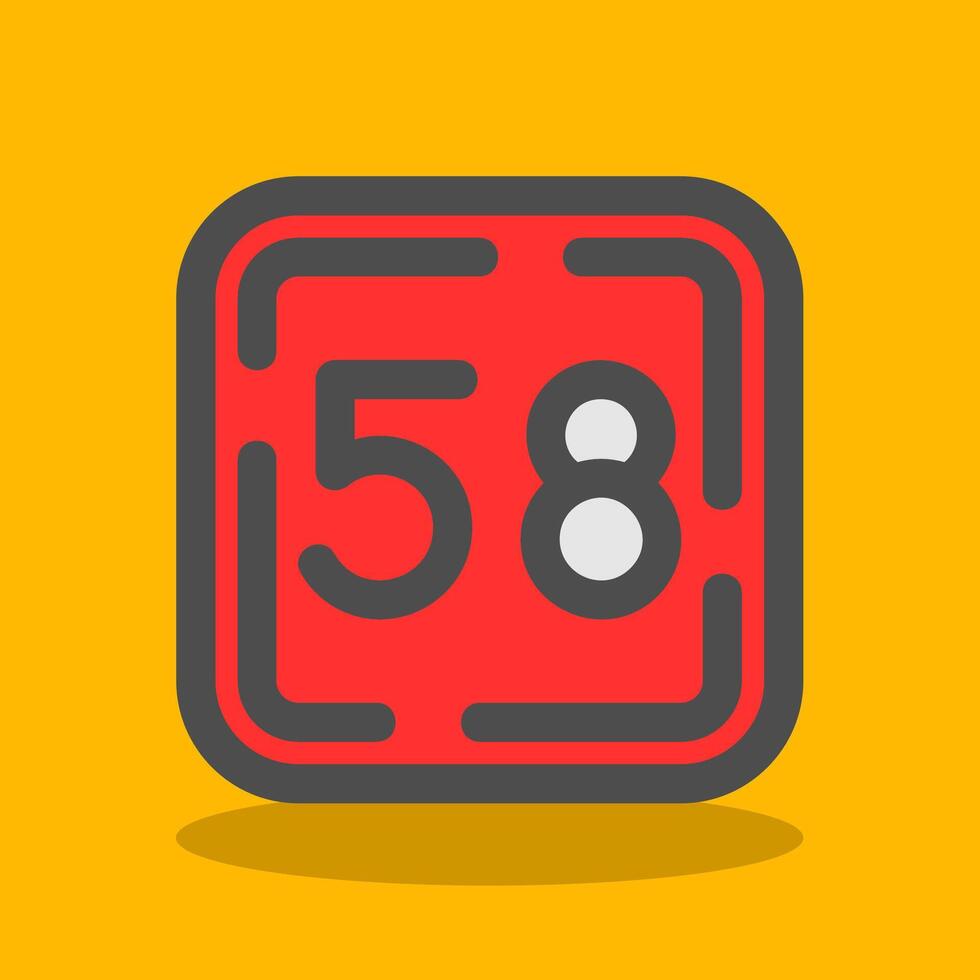 Fifty Eight Filled Shadow Icon vector