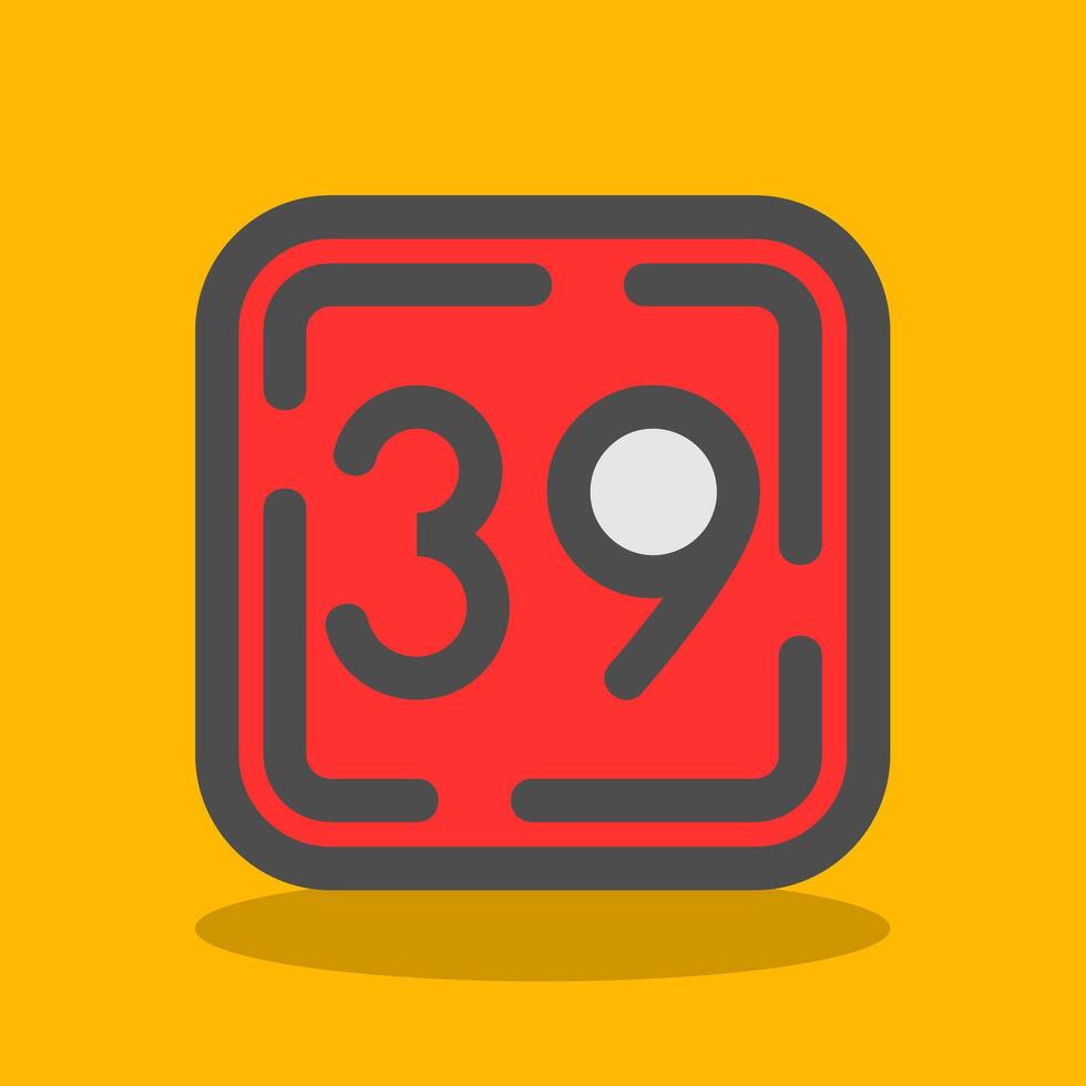 Thirty Nine Filled Shadow Icon vector