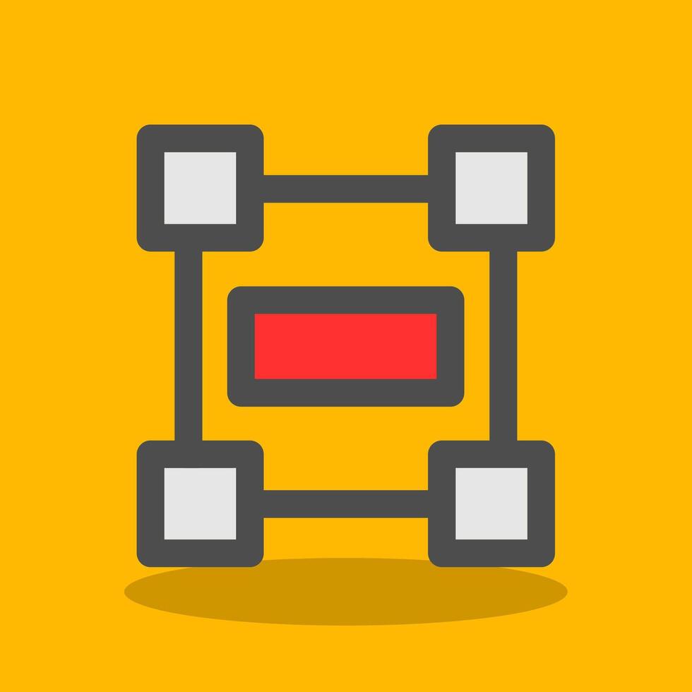 Rectangle frame Filled Shadow Icon vector