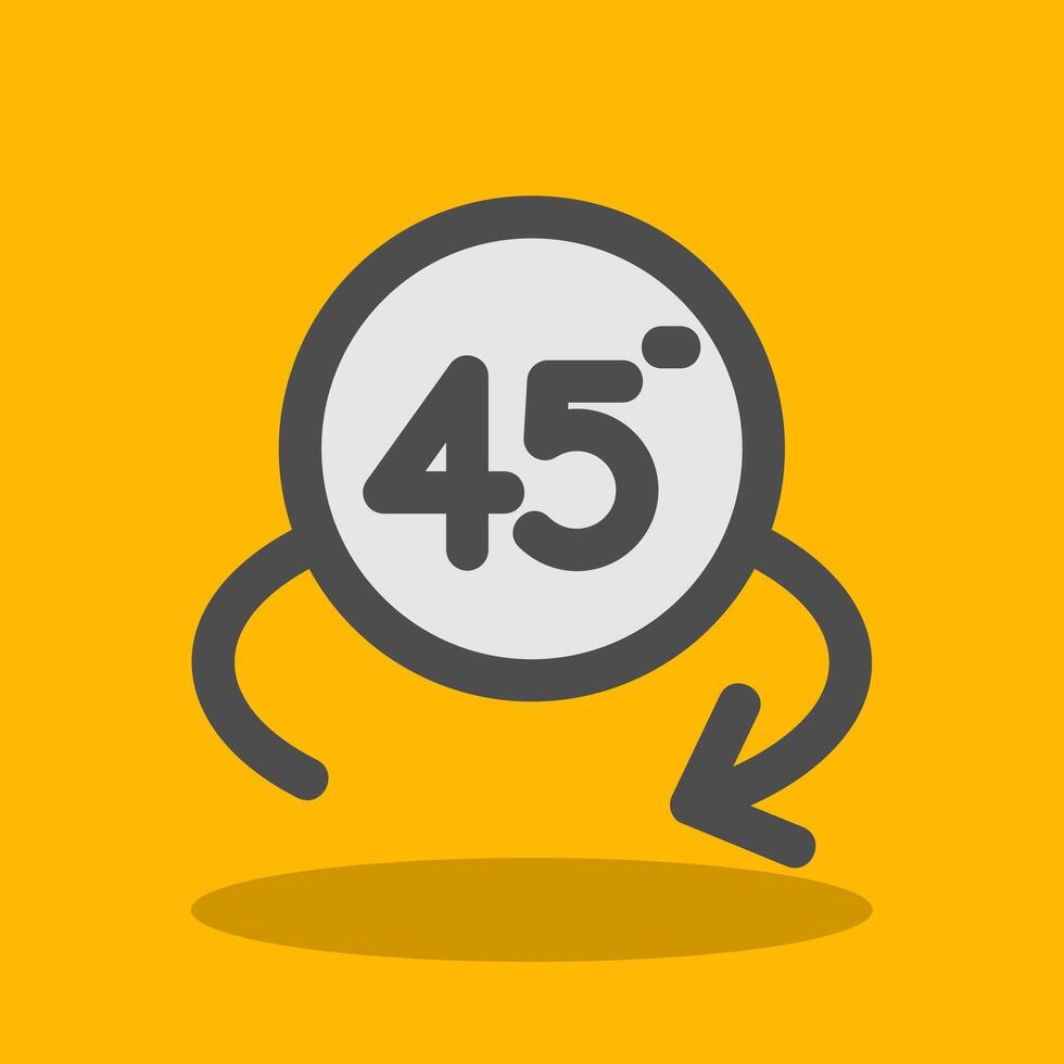 Rotate angle 45 Filled Shadow Icon vector