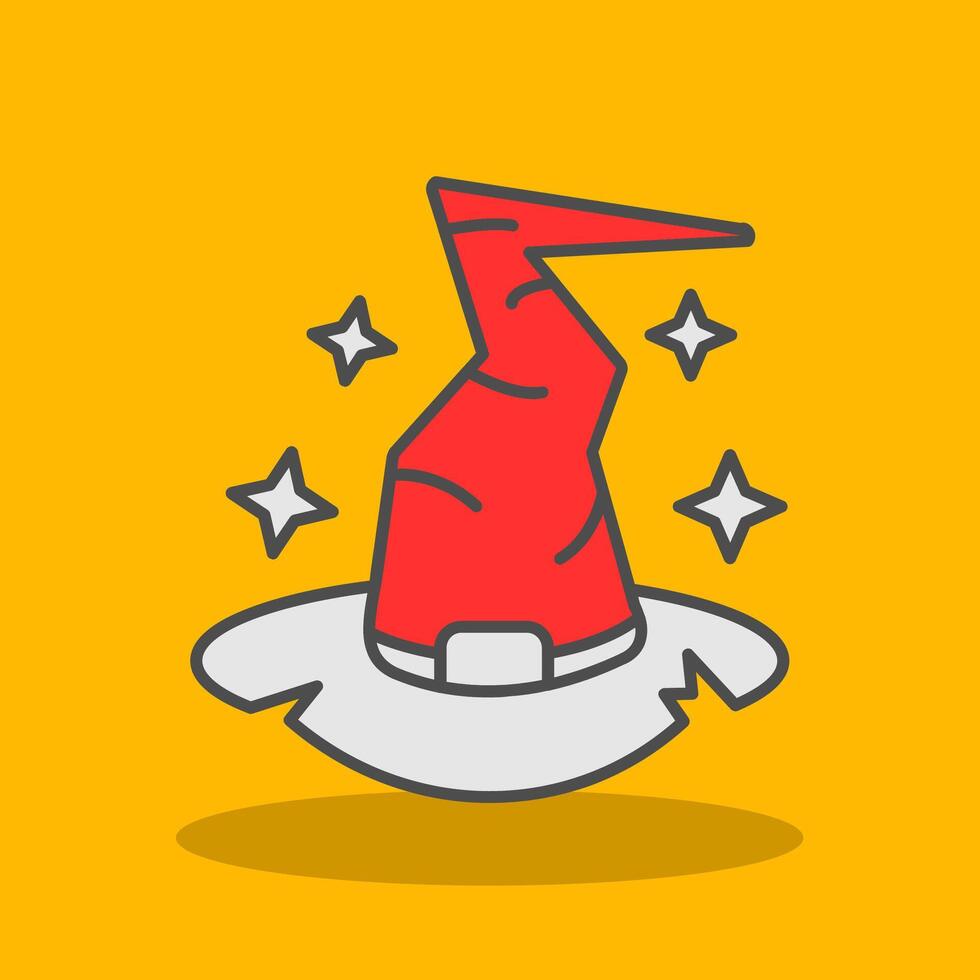 Witch hat Filled Shadow Icon vector