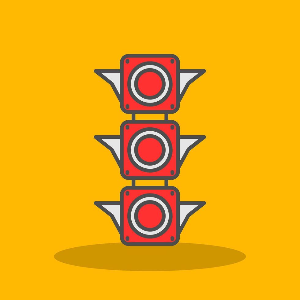 Traffic light Filled Shadow Icon vector