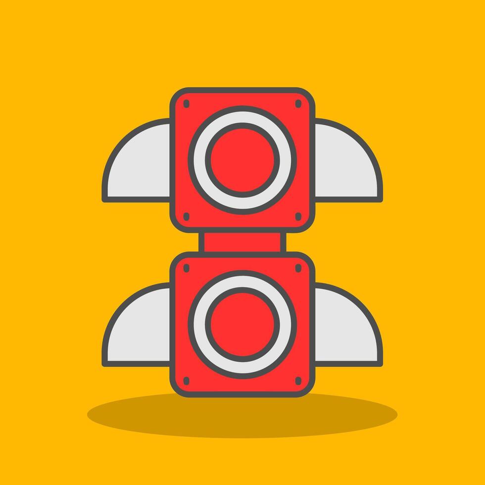 Traffic light Filled Shadow Icon vector