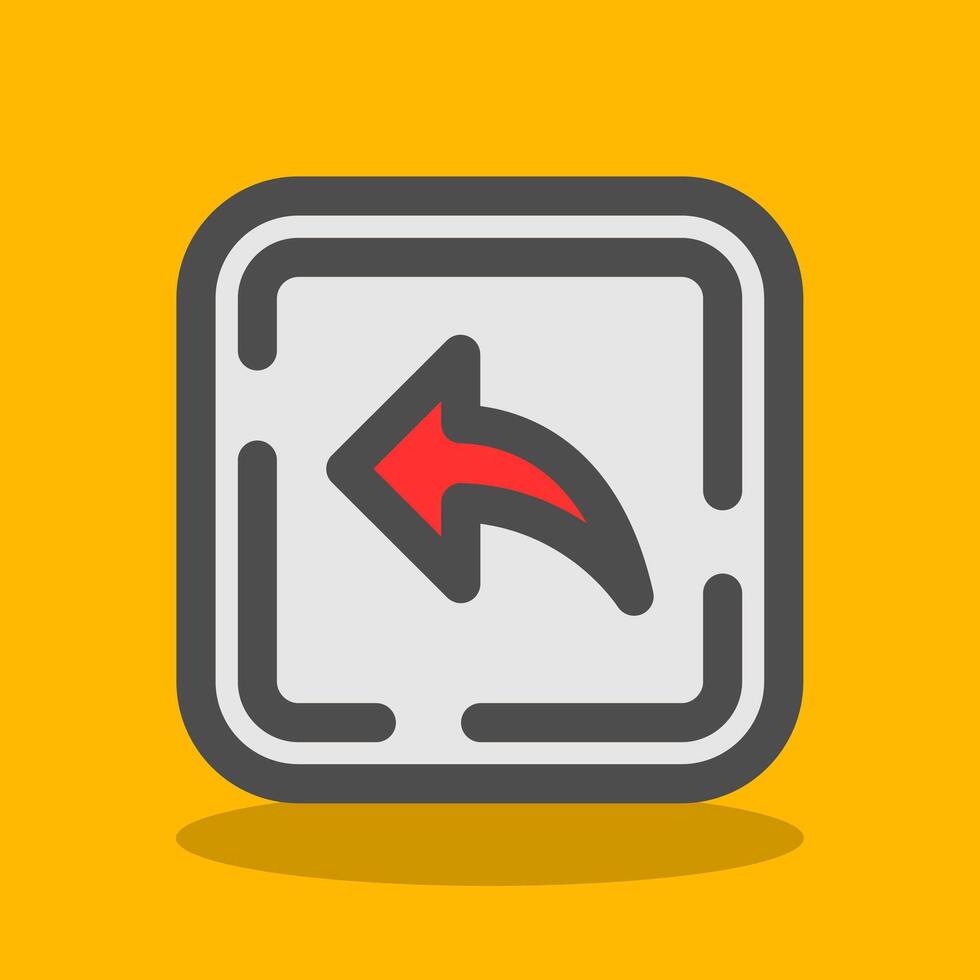 Left arrow Filled Shadow Icon vector