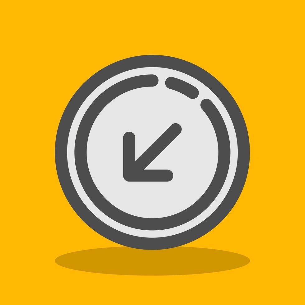 Down arrow Filled Shadow Icon vector