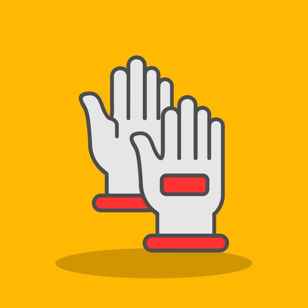 Hand gloves Filled Shadow Icon vector