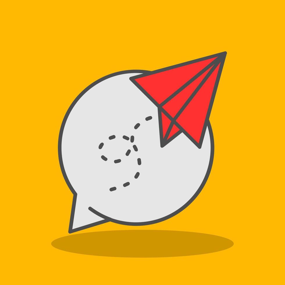 Paper plane Filled Shadow Icon vector