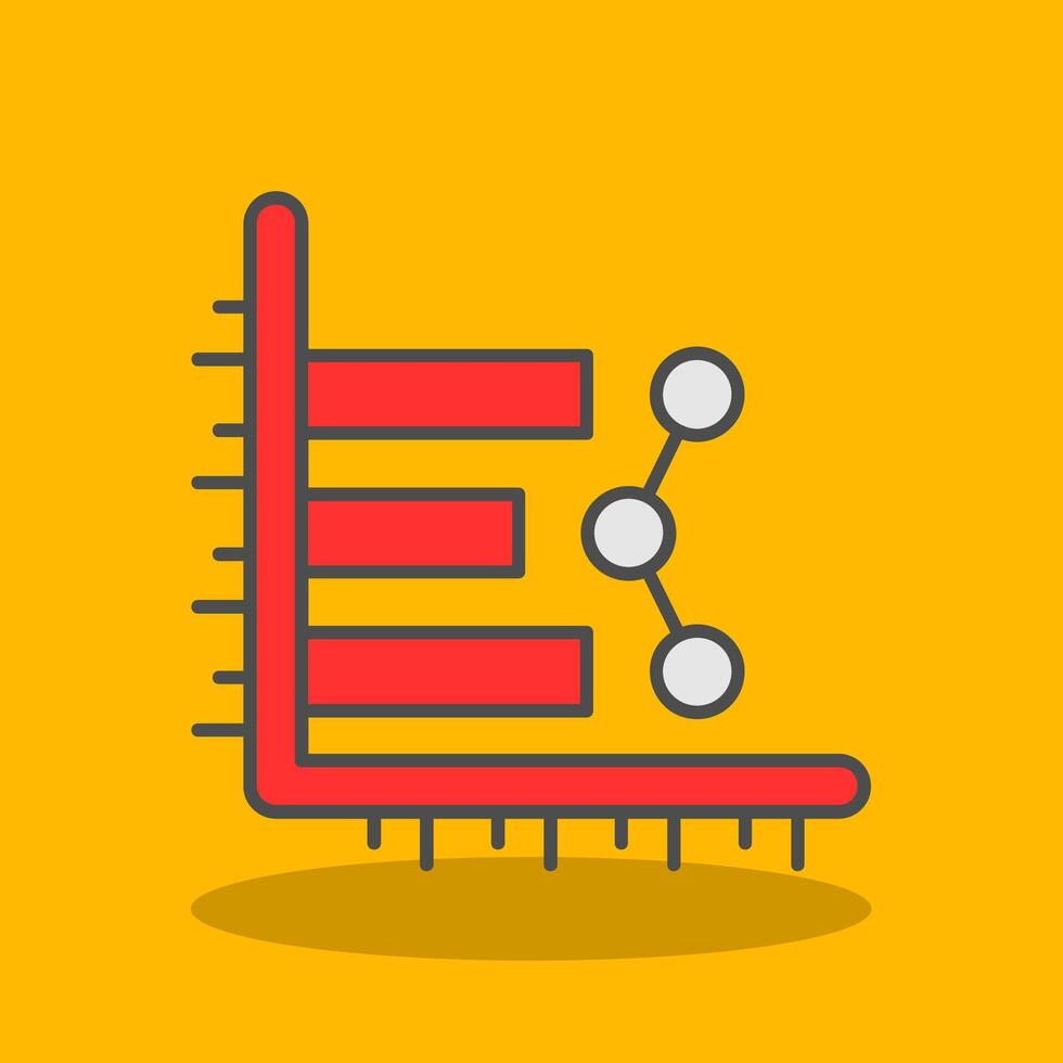 Bar chart Filled Shadow Icon vector