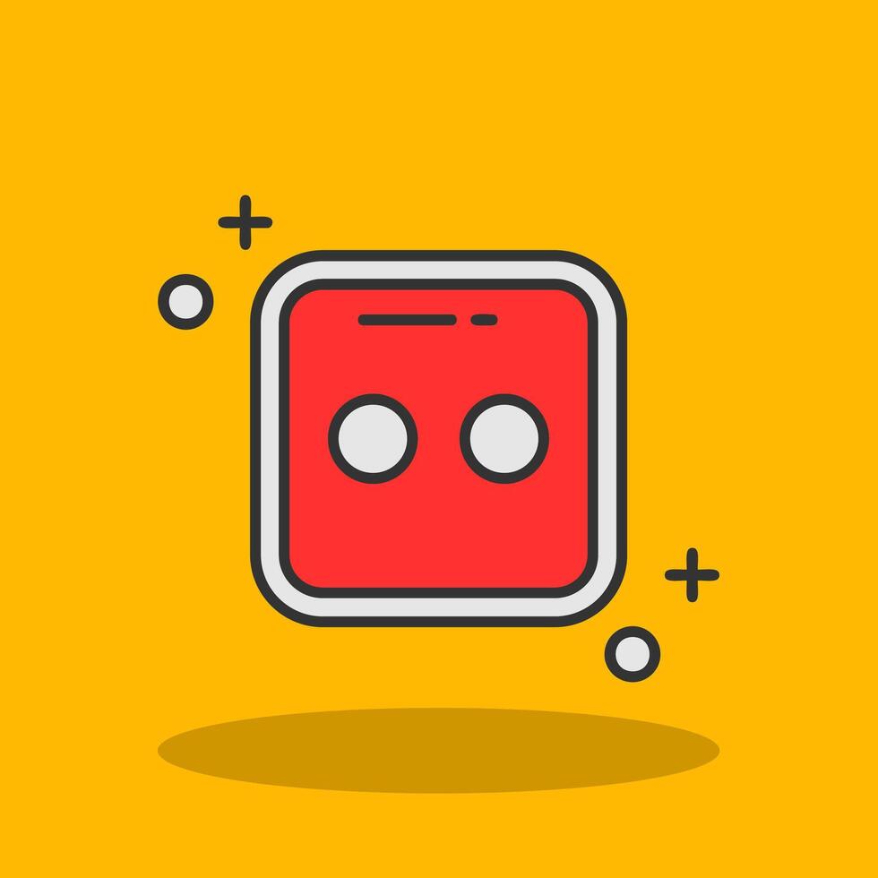 Dice two Filled Shadow Icon vector