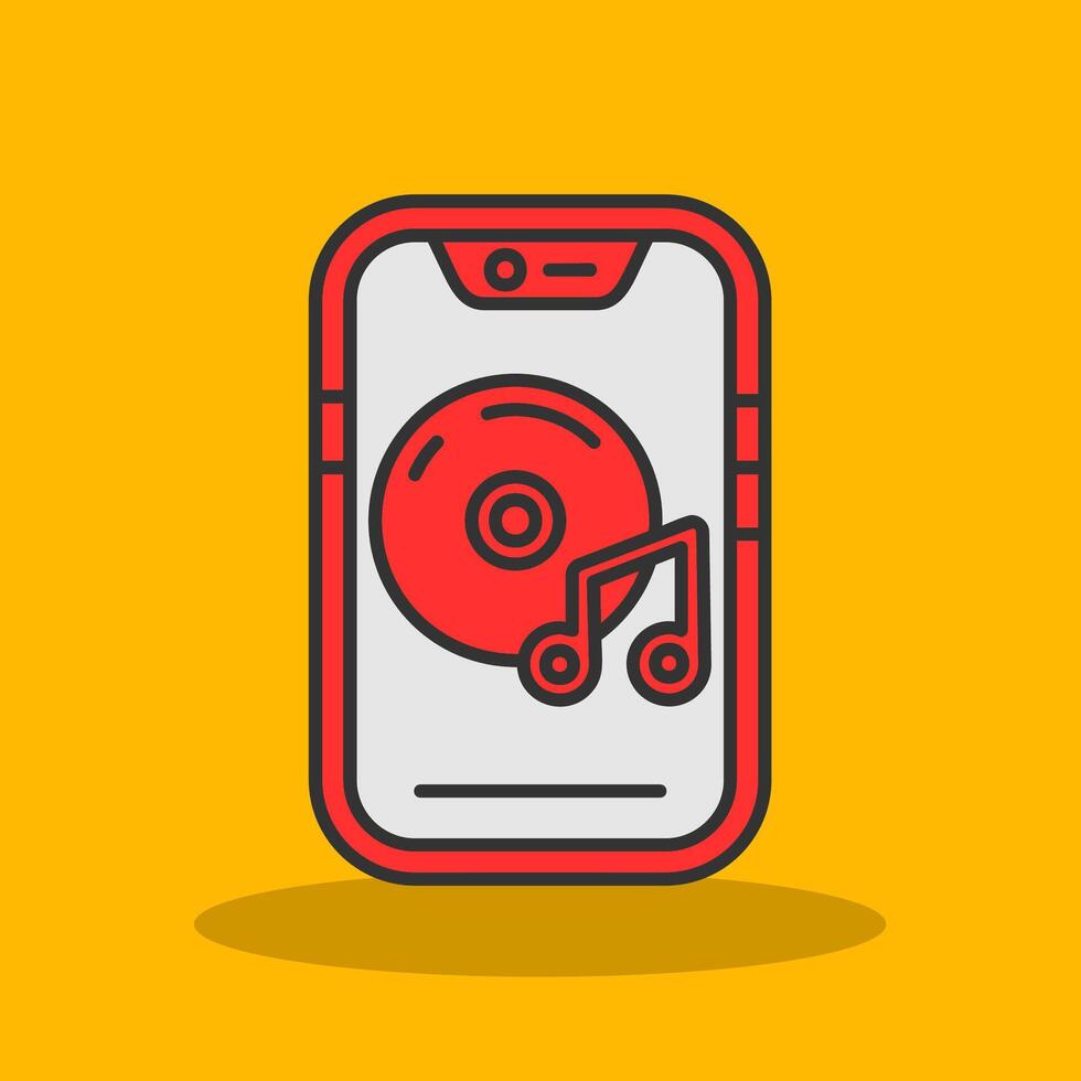 Music player Filled Shadow Icon vector