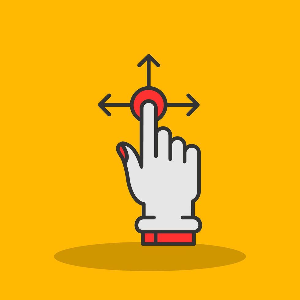Hold and Move Filled Shadow Icon vector