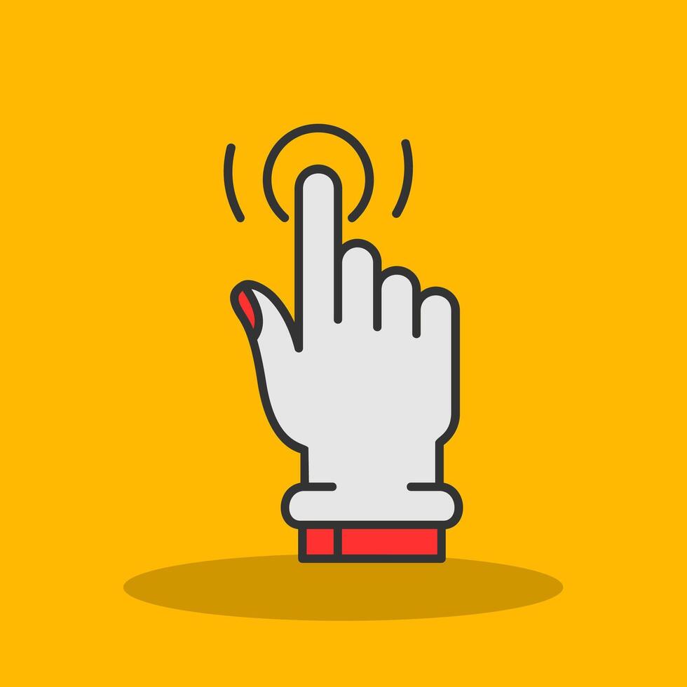 Tap and Hold Filled Shadow Icon vector