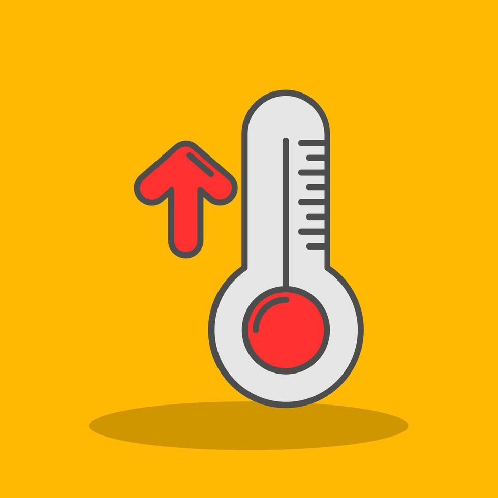 High temperature Filled Shadow Icon vector