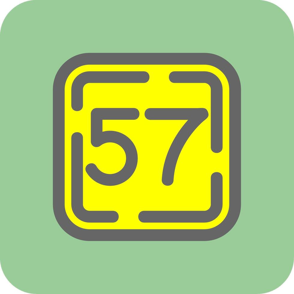 Fifty Seven Filled Yellow Icon vector