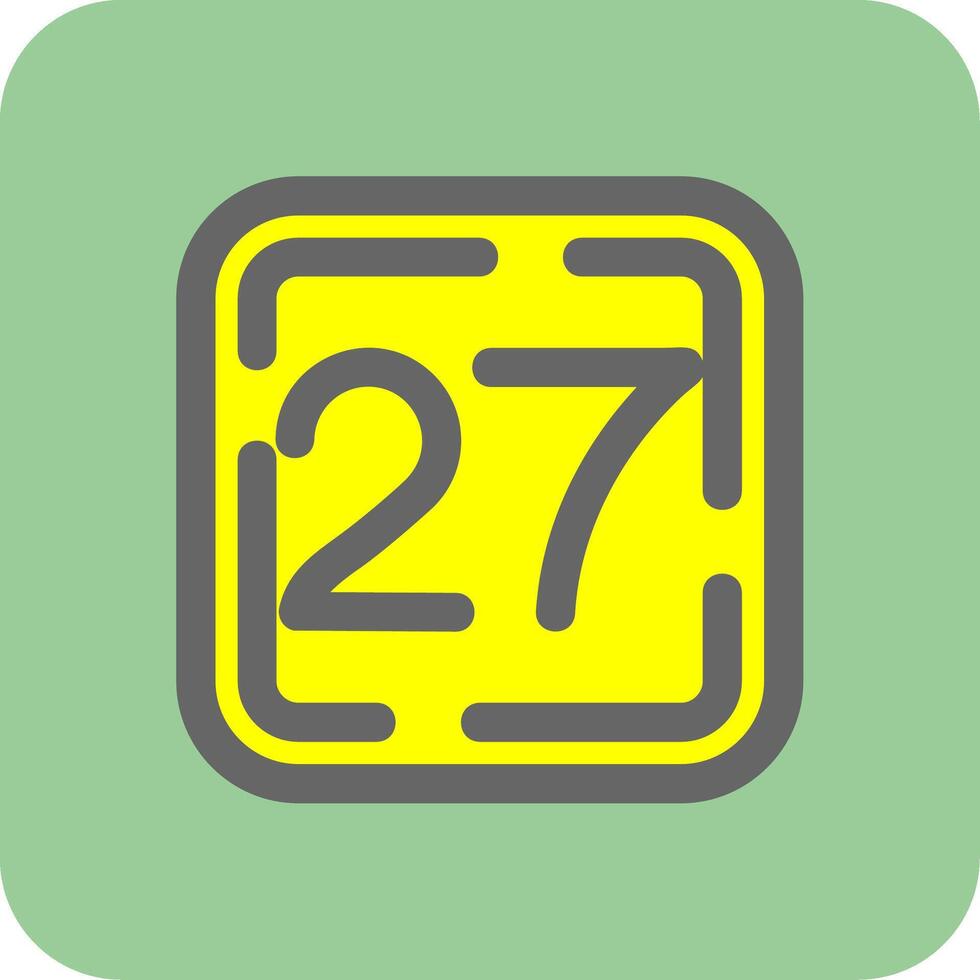 Twenty Seven Filled Yellow Icon vector