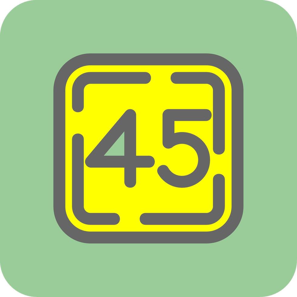 Forty Five Filled Yellow Icon vector