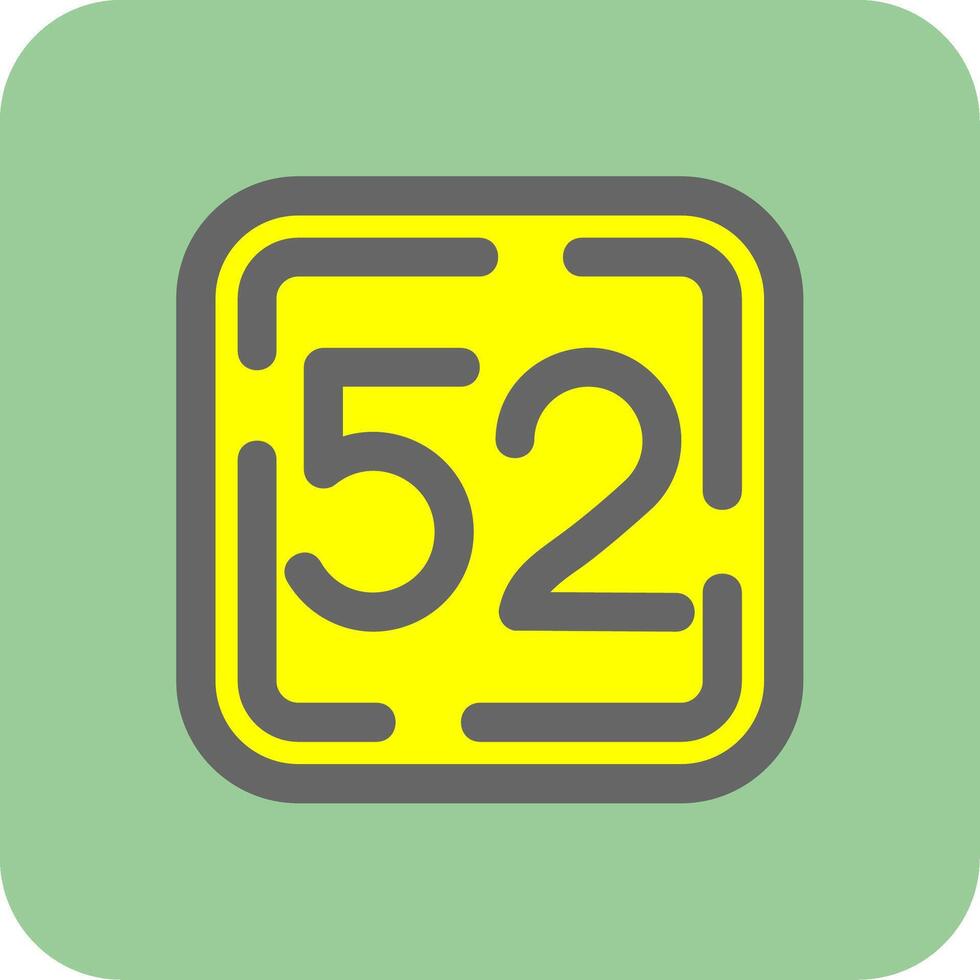 Fifty Two Filled Yellow Icon vector