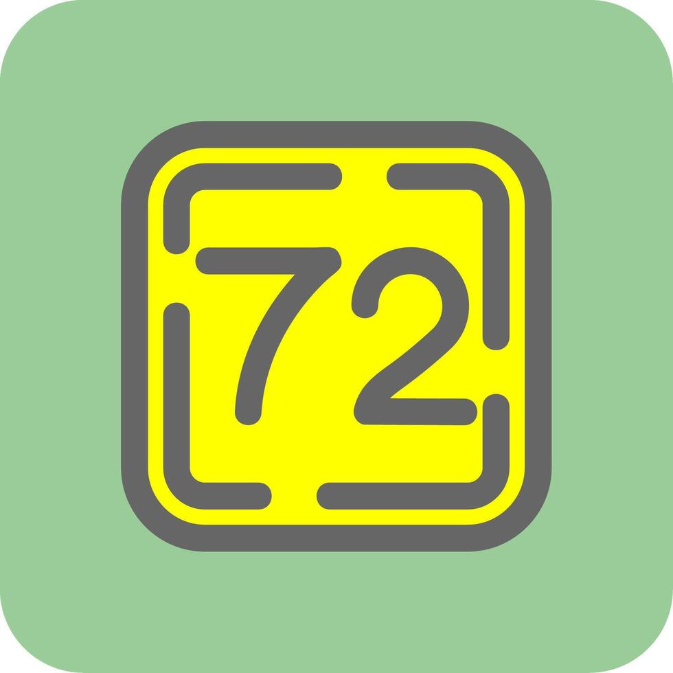 Seventy Two Filled Yellow Icon vector