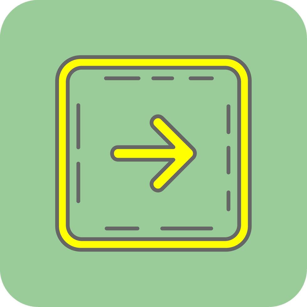 Right arrow Filled Yellow Icon vector