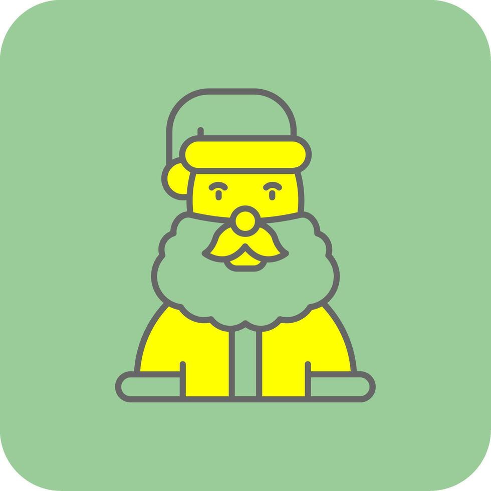 Papa Noel claus lleno amarillo icono vector