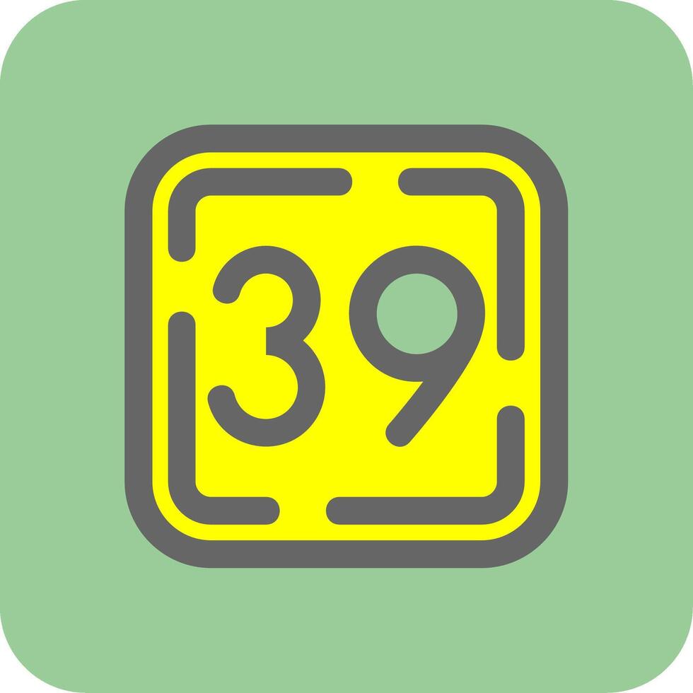 Thirty Nine Filled Yellow Icon vector